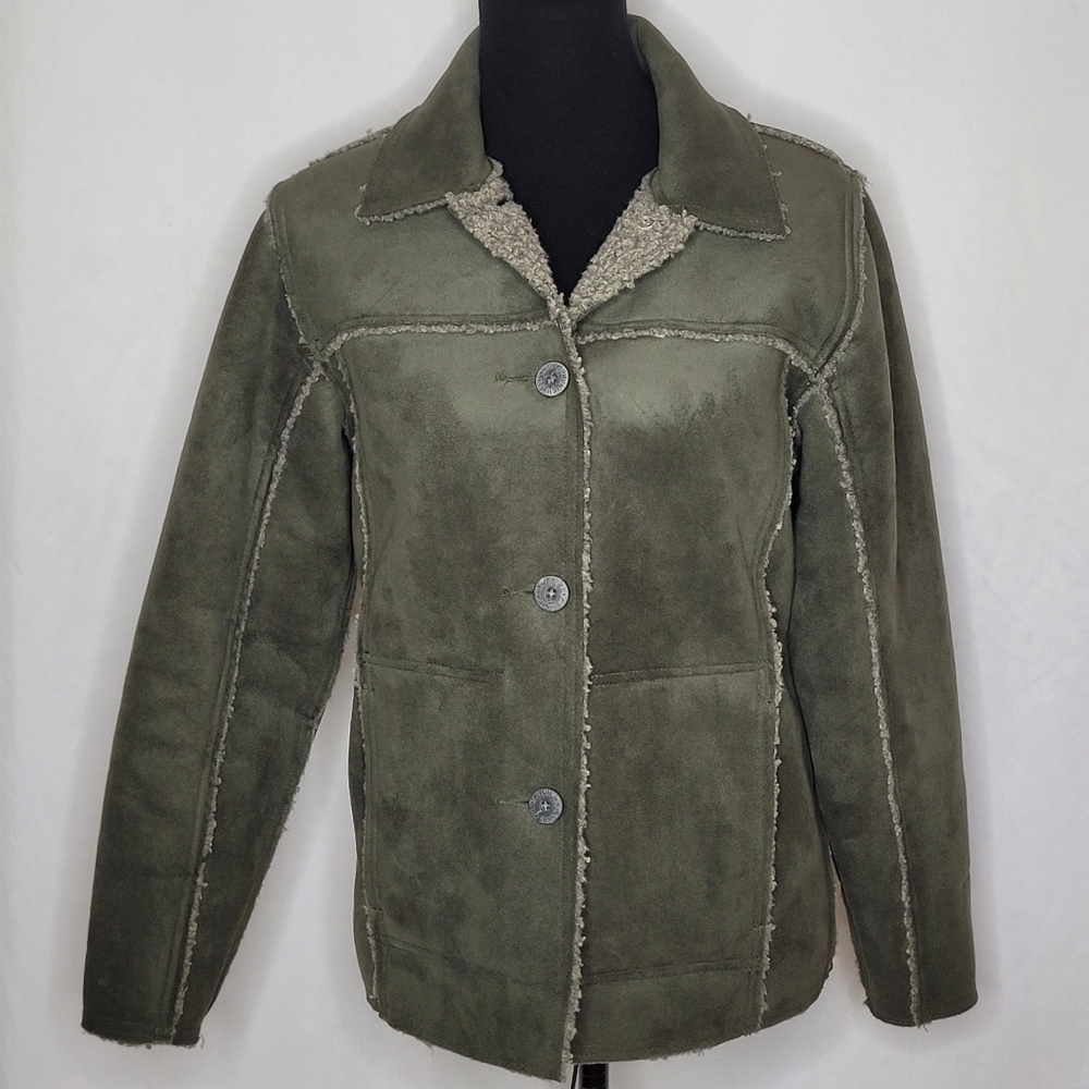 Woolrich Faux Suede Shearling Coat - Size S
